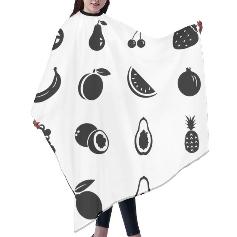 Personality  Set Of Fruit Icons Hair Cutting Cape