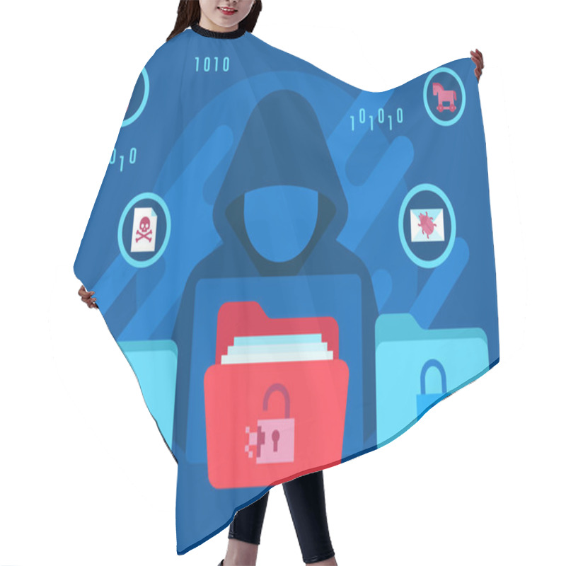 Personality  Cyber Threats Vector Hair Cutting Cape