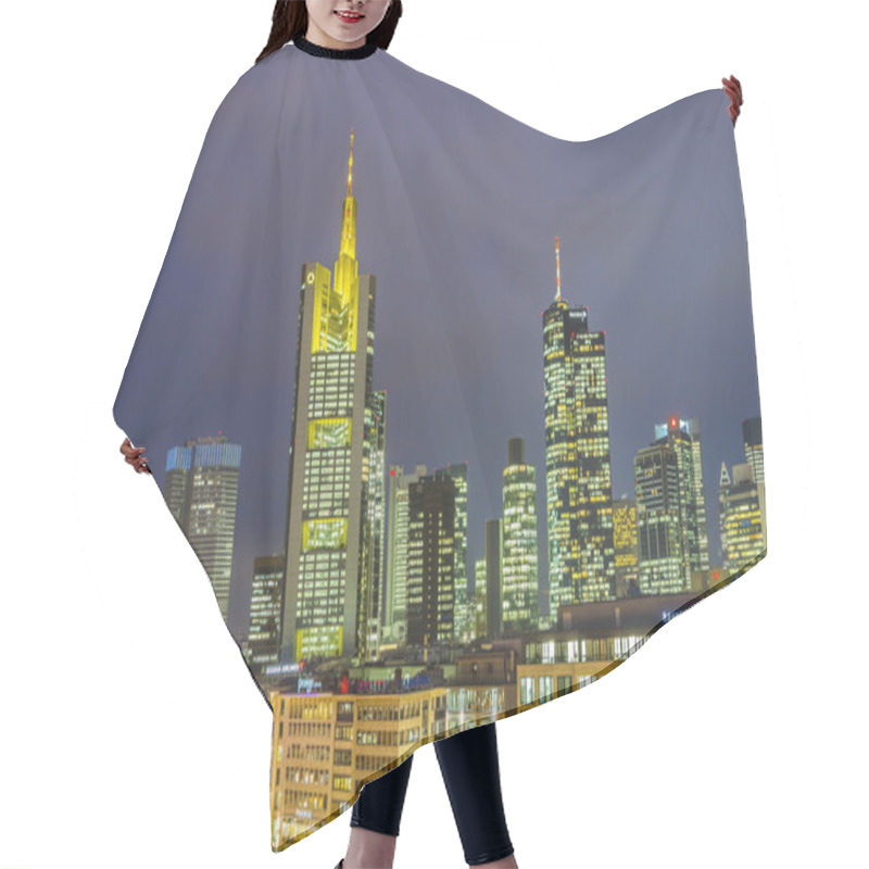 Personality   View To Skyline Of Frankfurt With Hauptwache Hair Cutting Cape