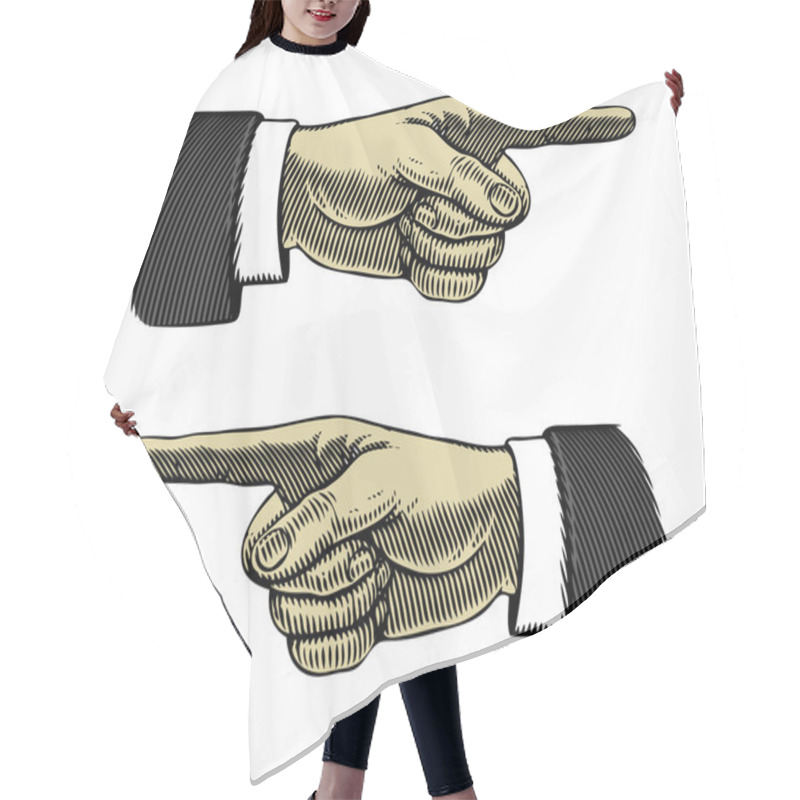 Personality  Hand With Pointing Finger Left And Right Hair Cutting Cape