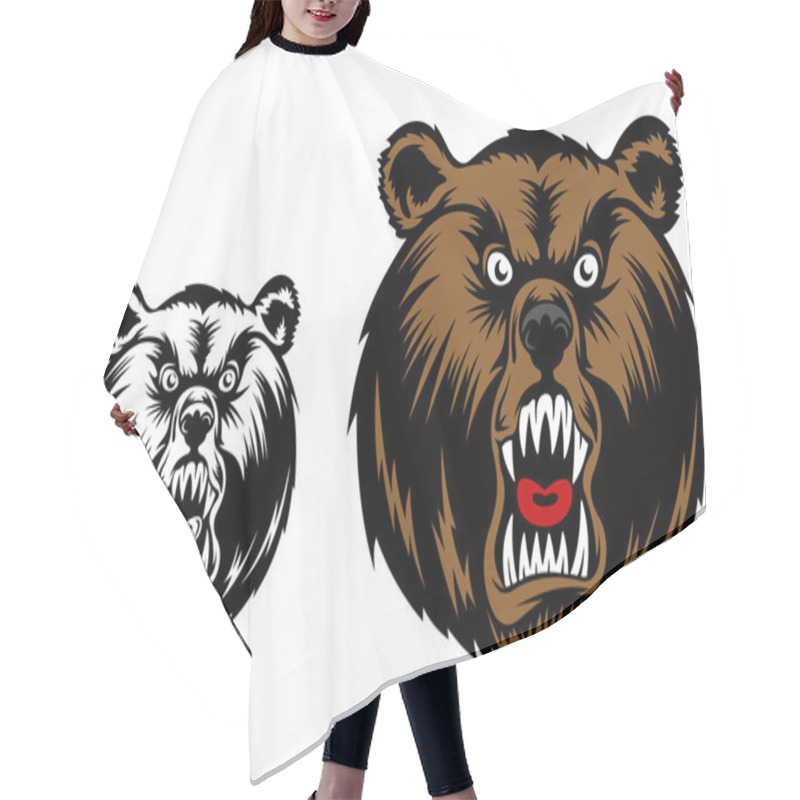 Personality  Angry Bear Mascot Hair Cutting Cape