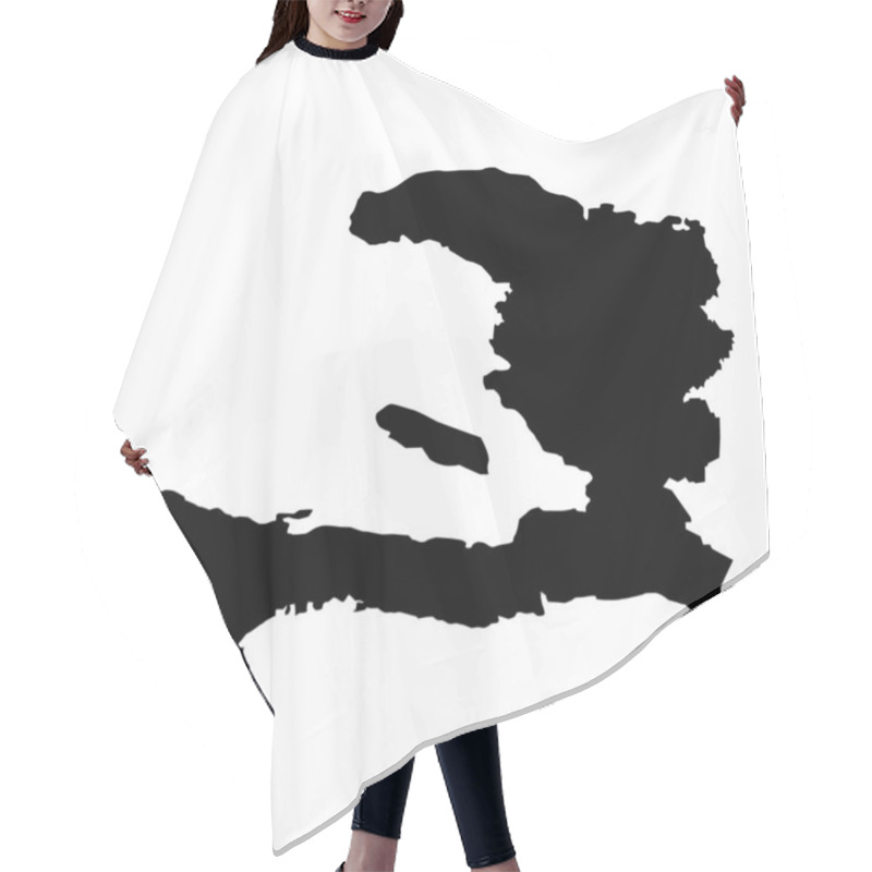 Personality  Haiti Map Icon Illustration Design Hair Cutting Cape