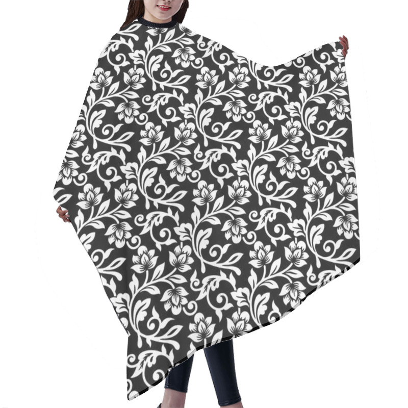 Personality  Seamless Floral Pattern Hair Cutting Cape