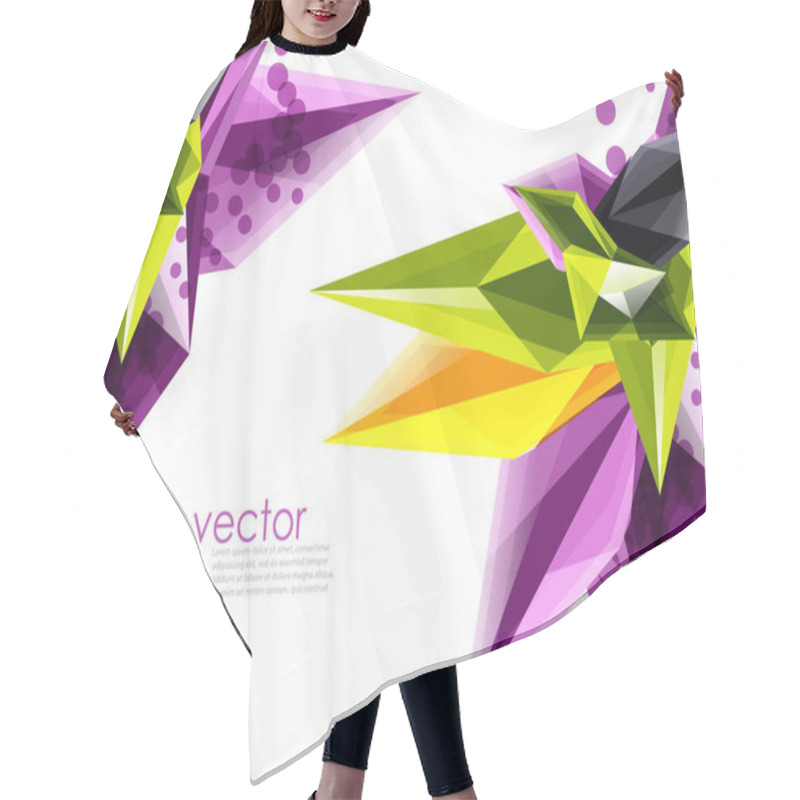 Personality  Color Glass Crystals On White Background, Geometric Abstract Composition With Glass Gemstones And Copyspace, Background Template Hair Cutting Cape