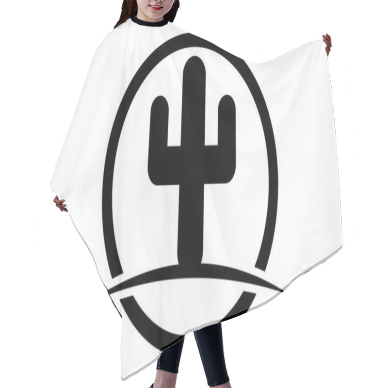 Personality  Cactus Tree Landscape Logo Hair Cutting Cape