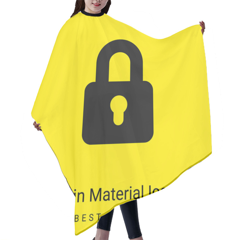 Personality  Big Lock Minimal Bright Yellow Material Icon Hair Cutting Cape