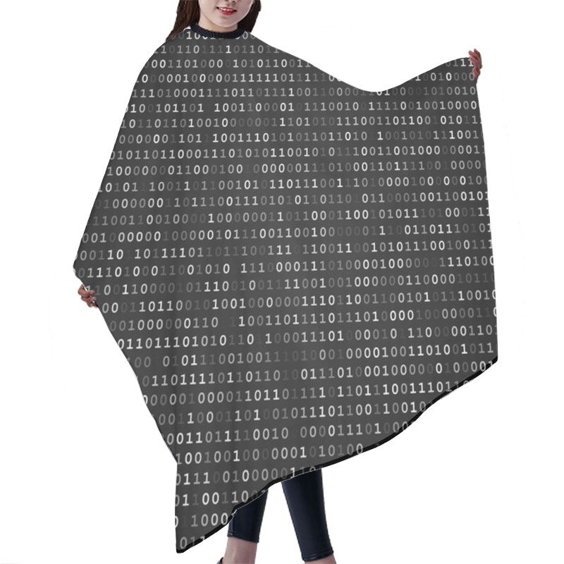 Personality  Binary Code Screen Black Hair Cutting Cape