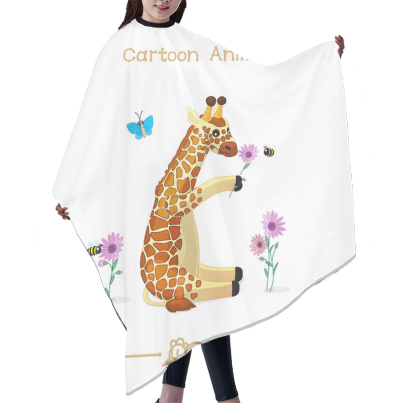 Personality   Toons Series Cartoon Animals: Sitting Baby Giraffe Hair Cutting Cape