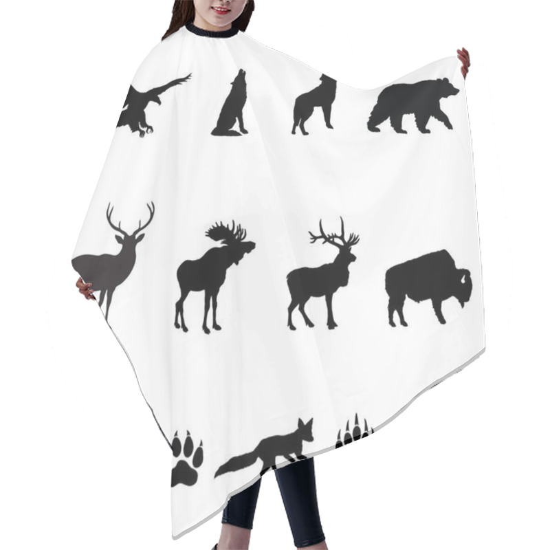 Personality  Forest Animals Silhouettes Hair Cutting Cape