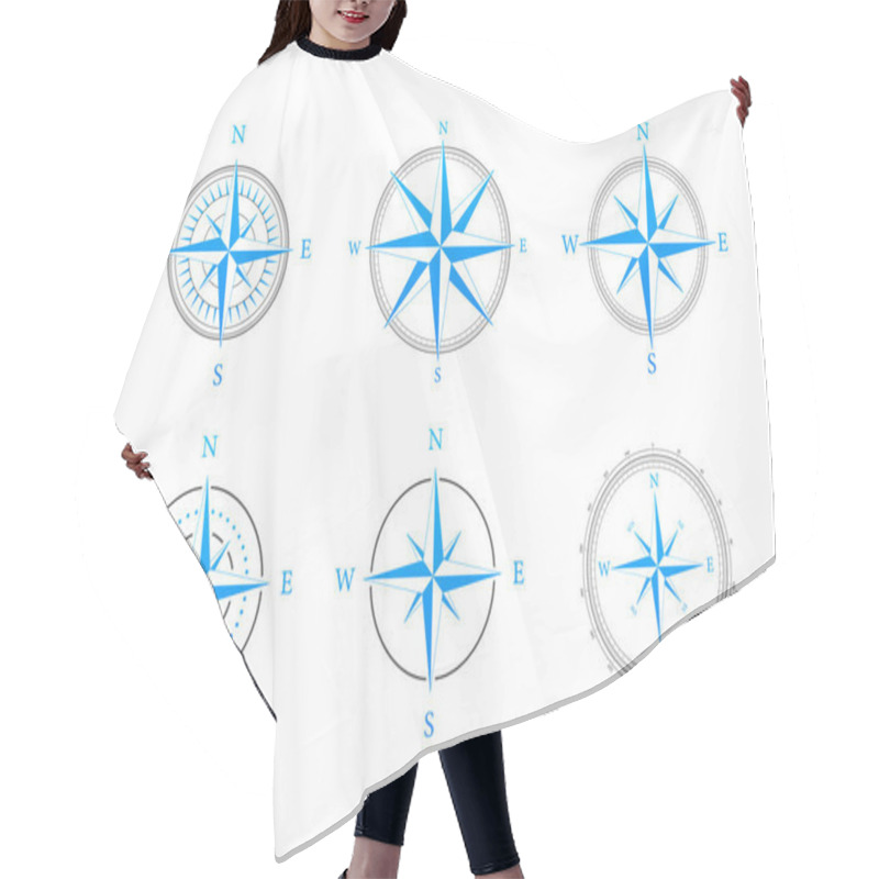 Personality  Compass On White Background. Flat Vector Navigation Symbol. Vector Stock Illustration Hair Cutting Cape