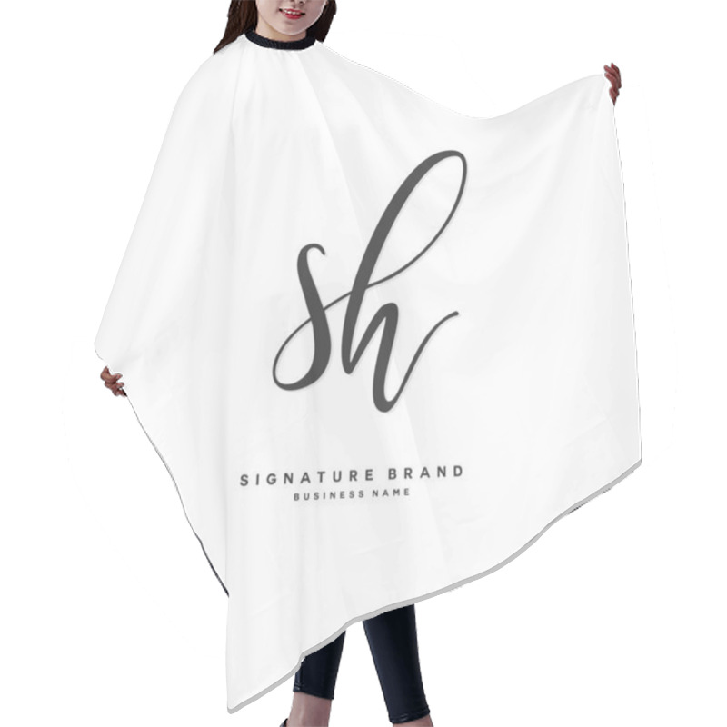 Personality  S H SH Initial Letter Handwriting And Signature Logo Concept Design Hair Cutting Cape