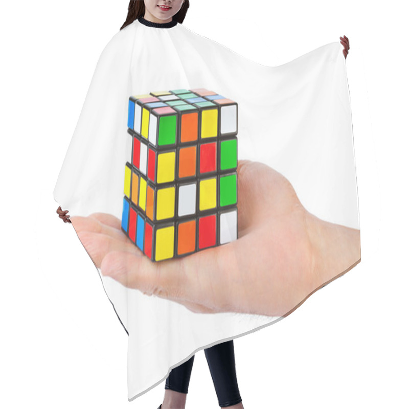 Personality  Cube Puzzle In Hand Hair Cutting Cape