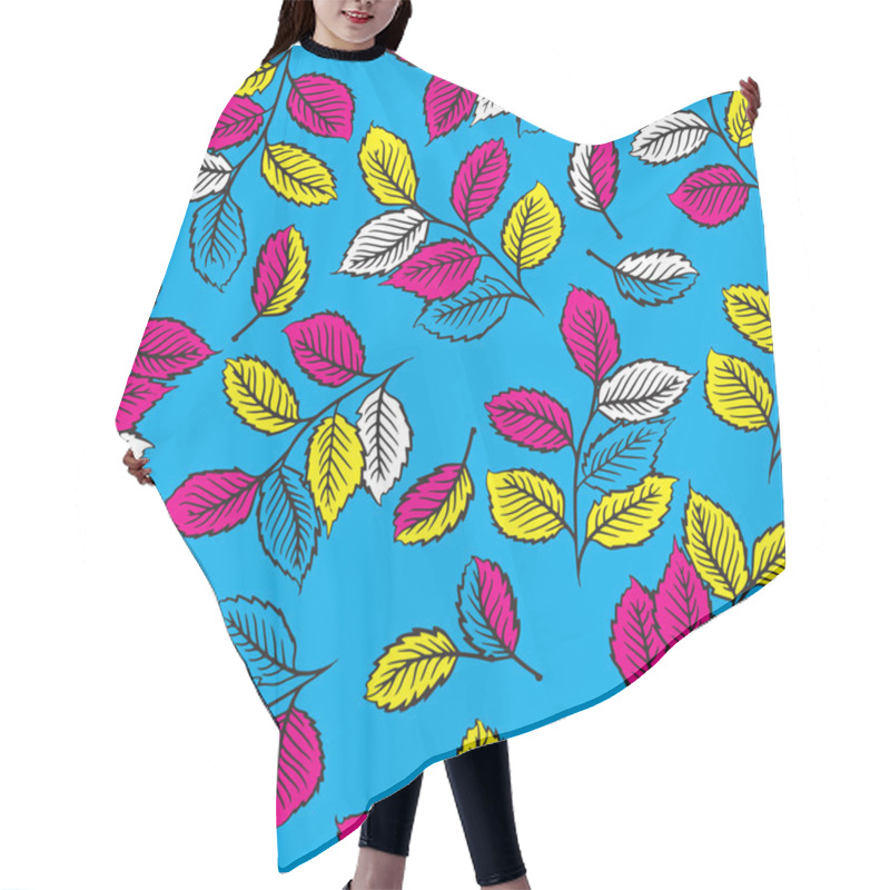 Personality  Seamless Pattern With Cute Leaves Hair Cutting Cape