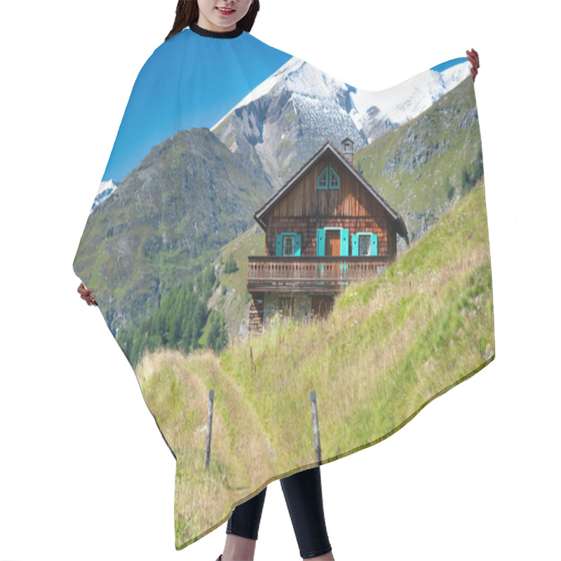 Personality  Beautiful Wooden Hut In A Mountain Scenario Hair Cutting Cape