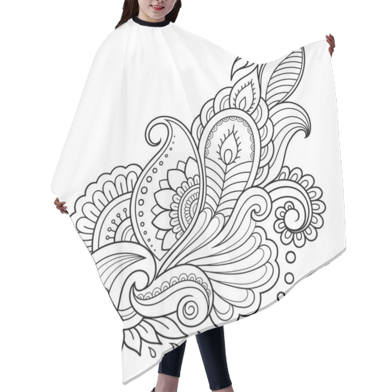 Personality  Henna Tattoo Flower Template In Indian Style. Ethnic Floral Paisley - Lotus. Mehndi Style. Ornamental Pattern In The Oriental Style. Hair Cutting Cape