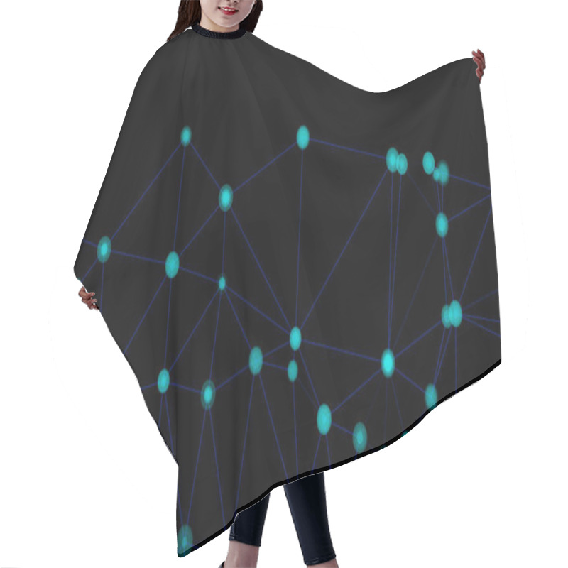 Personality  Geometric Vector Chaos, Many Lines And Dots Connected Hair Cutting Cape