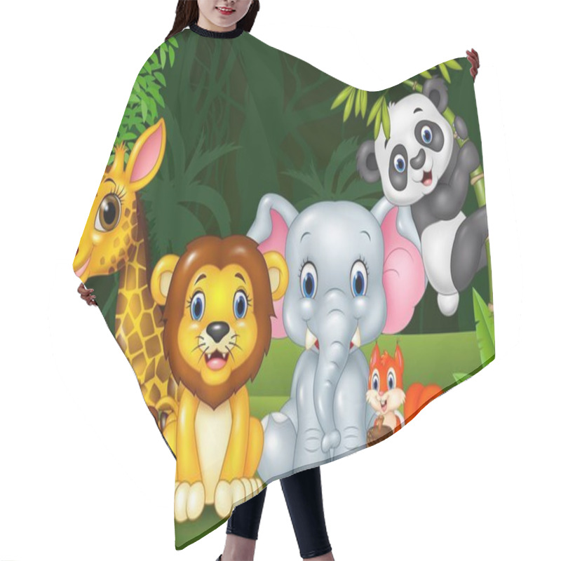 Personality  Cartoon Wild Animal In The Jungle Hair Cutting Cape