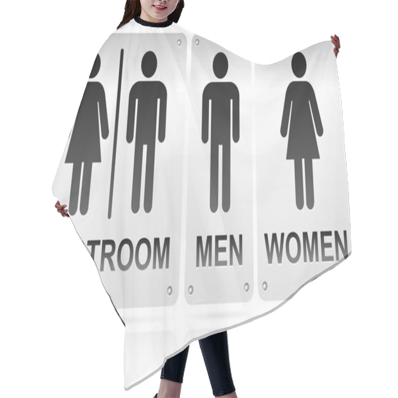 Personality  Restroom Flat Icons Hair Cutting Cape