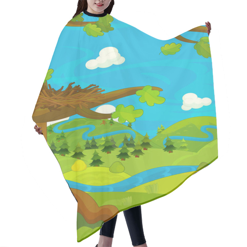 Personality  Meadow With Stream - Empty Nest  Hair Cutting Cape