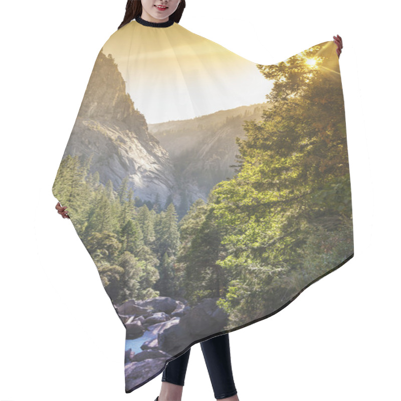 Personality  Beautiful Stream In Yosemite National Park Hair Cutting Cape