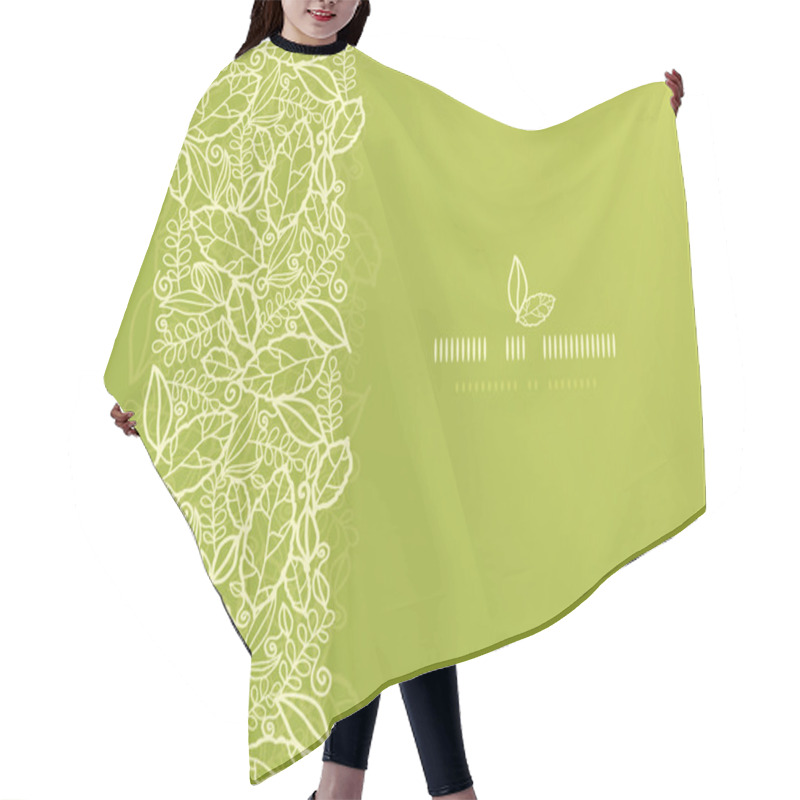 Personality  Green Lace Leaves Vertical Seamless Pattern Background Hair Cutting Cape