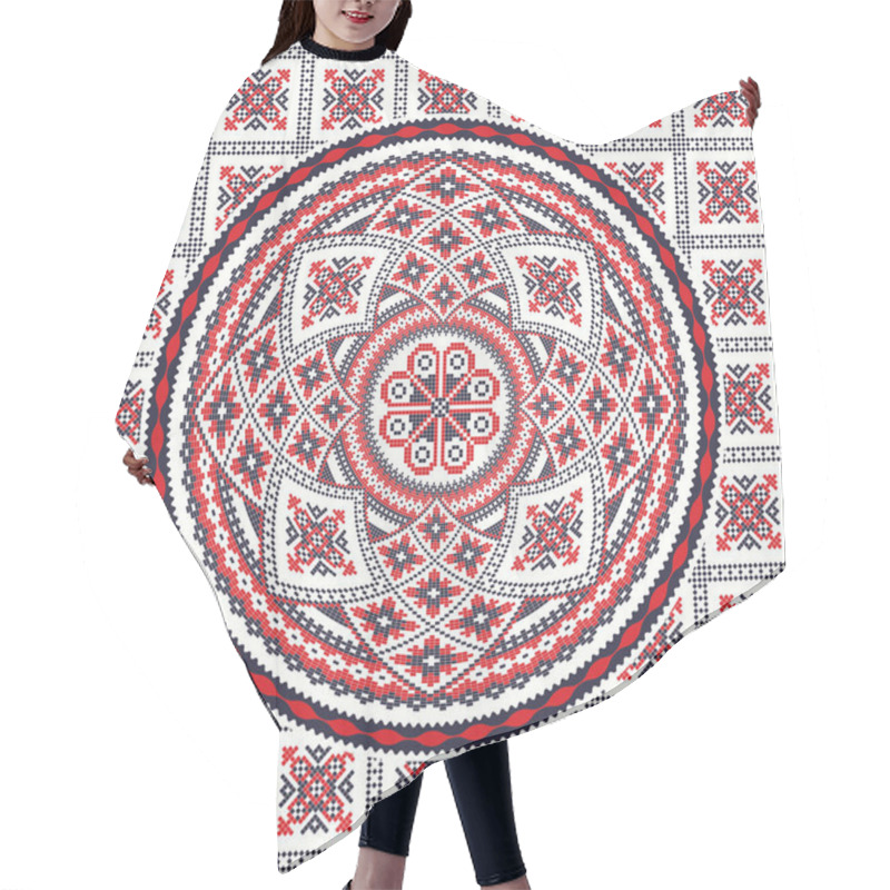 Personality  Romanian Vector Pattern Inspired From Traditional Embroidery Hair Cutting Cape