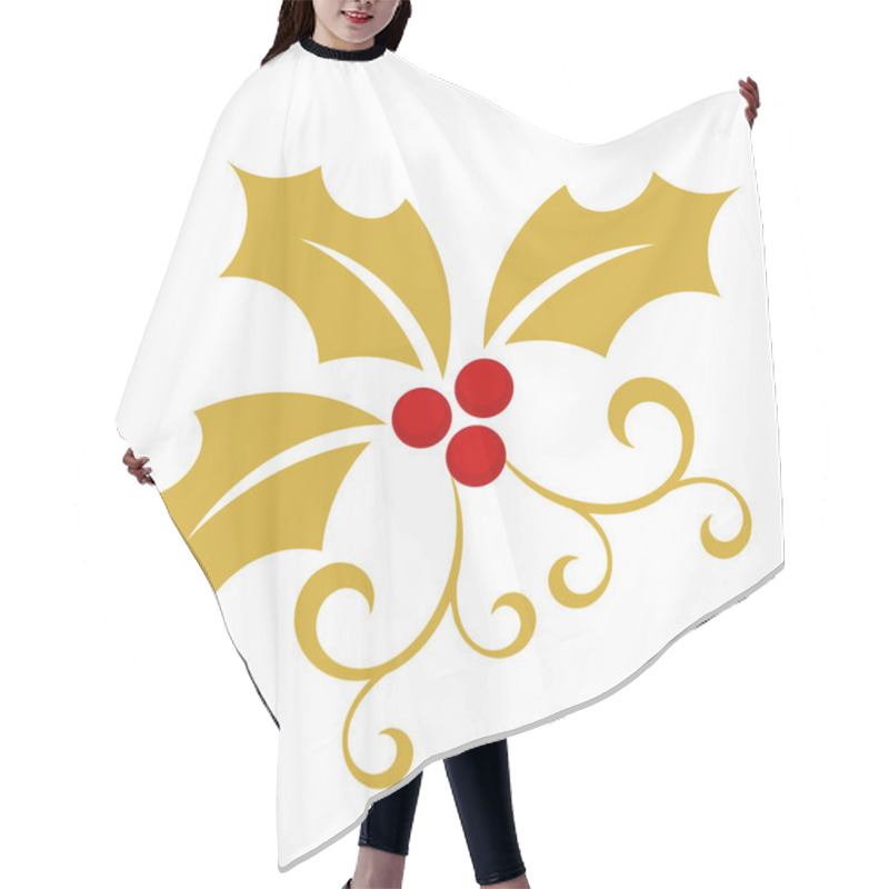 Personality  Gold Holly Berry Hair Cutting Cape