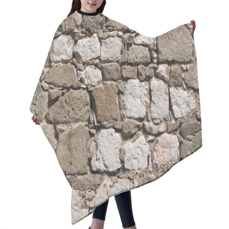 Personality  Wall From Large Stone Blocks Hair Cutting Cape