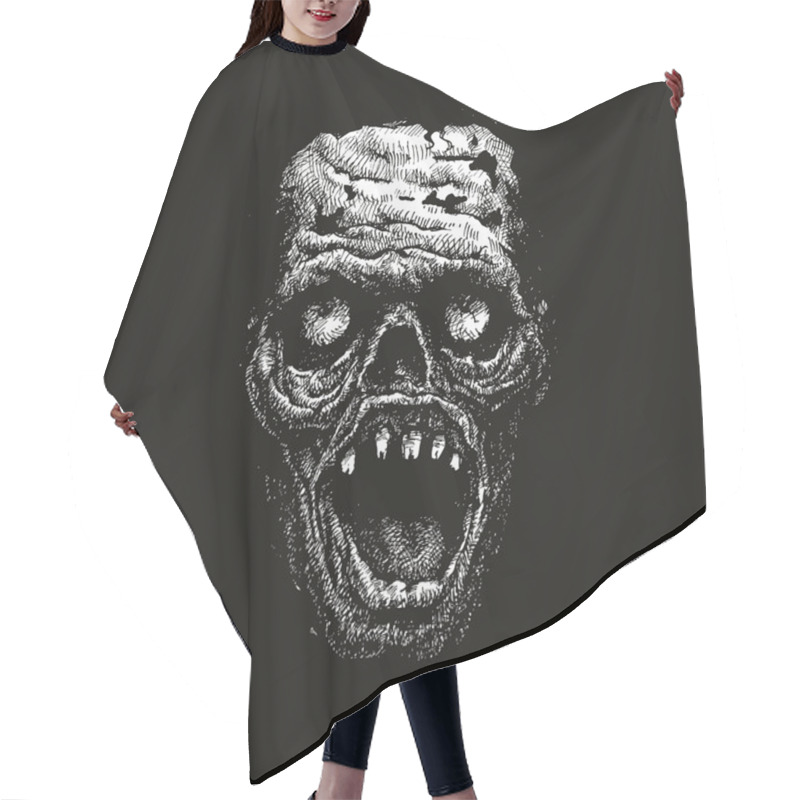 Personality  Zombie Head. Hand Drawn. Vector Eps8 Hair Cutting Cape