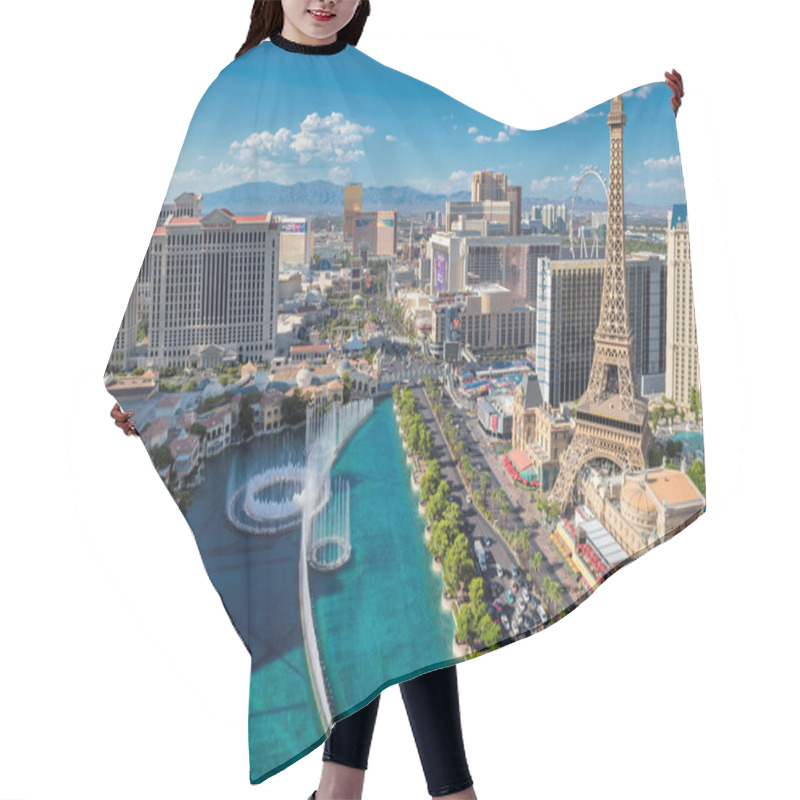 Personality  Las Vegas Strip Skyline At Sunny Day On July 24, 2017 In Las Vegas, Nevada. Caesars Palace, The Flamingo And Paris Hotel And Casino Are In The Background. Hair Cutting Cape