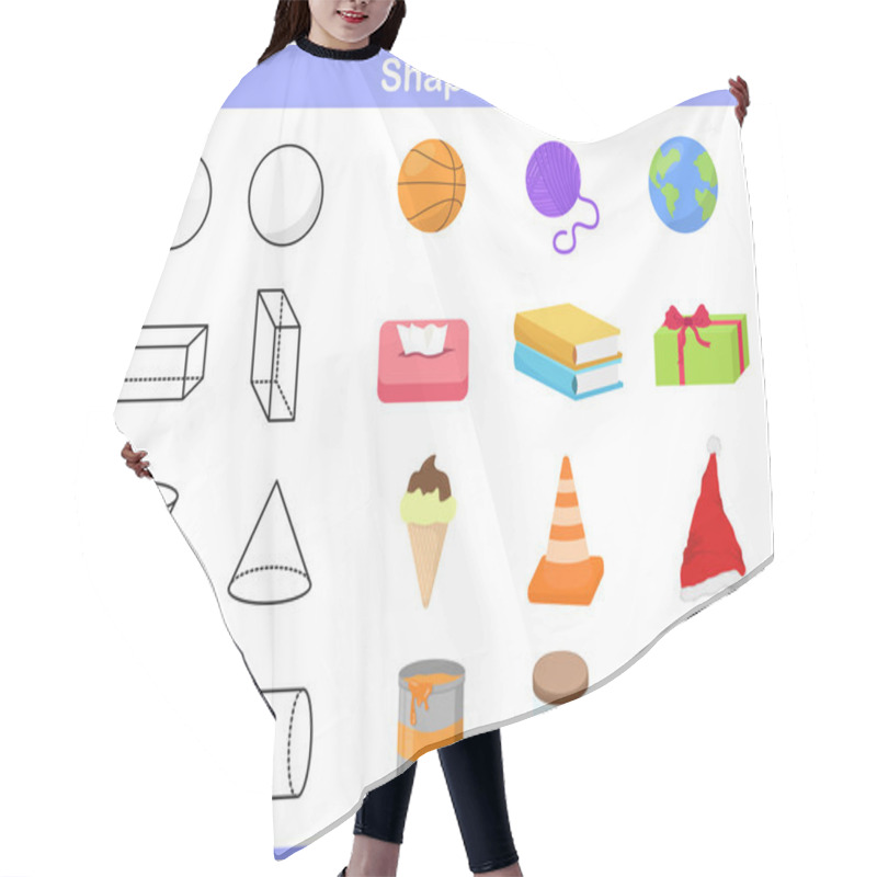 Personality  Learning The Shapes With Object For Kids Hair Cutting Cape