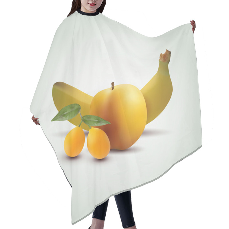 Personality  Vector Apricot, Apple And Banana Hair Cutting Cape