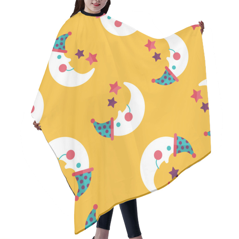 Personality  Moon&star Flat Icon With Long Shadow,eps10 Hair Cutting Cape