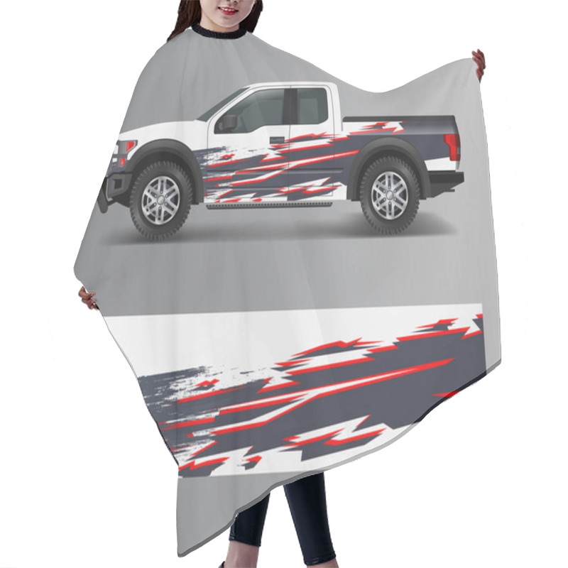 Personality  Racing Graphic Background Vector For Truck, Pickup And Vehicle Branding. Vinyl And Wrap Design Vector Hair Cutting Cape