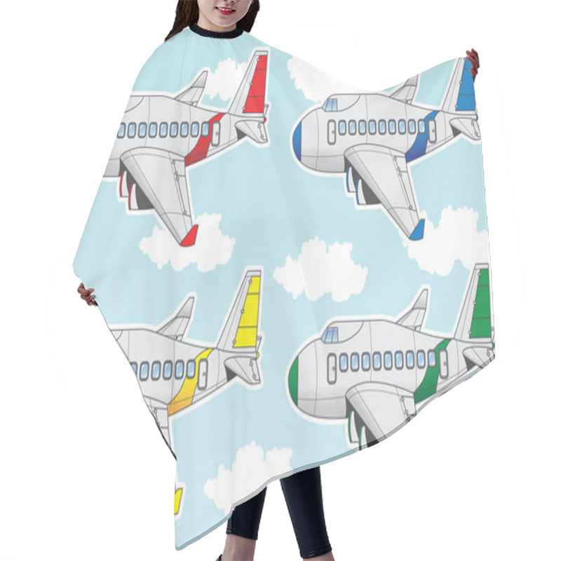 Personality  Cartoon Airliner Set Hair Cutting Cape