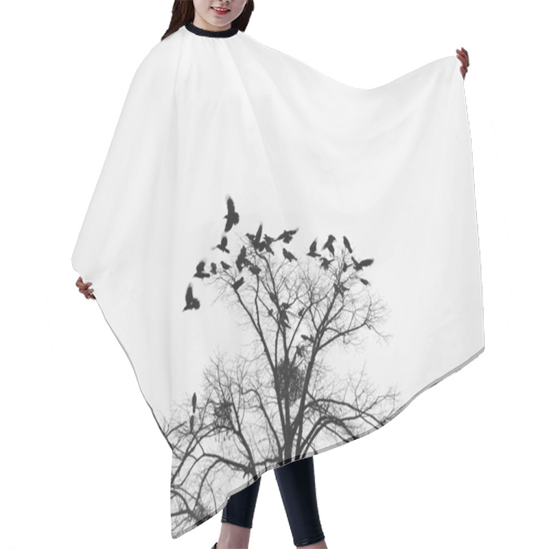 Personality  Black Birds On Tree. Hair Cutting Cape