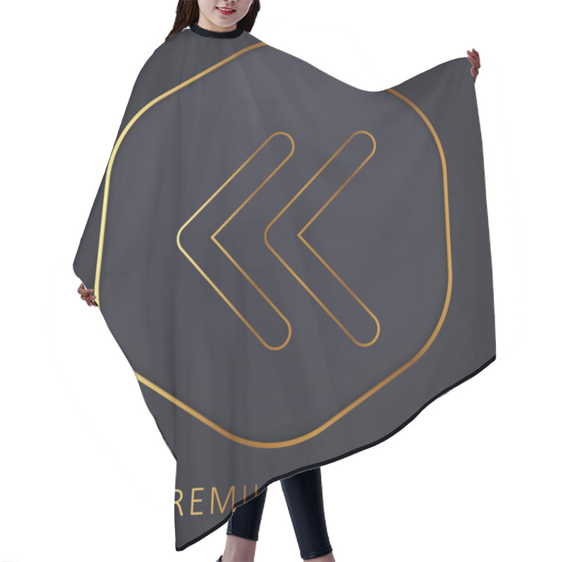 Personality  Arrowheads Of Thin Outline To The Left Golden Line Premium Logo Or Icon Hair Cutting Cape