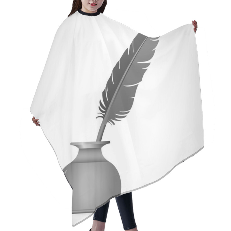 Personality   Feather Quill In The Ink Well  Hair Cutting Cape