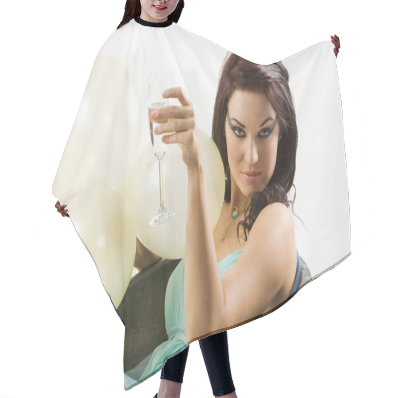 Personality  Drinking Champagne Hair Cutting Cape