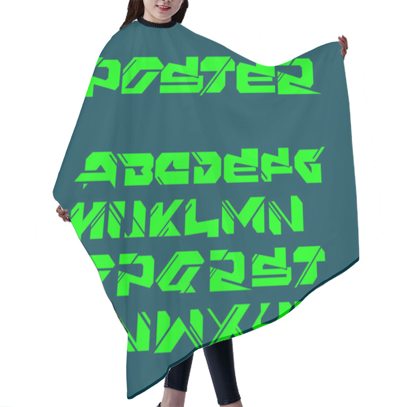 Personality  Urban Digital Graffiti Alphabet Set Hair Cutting Cape