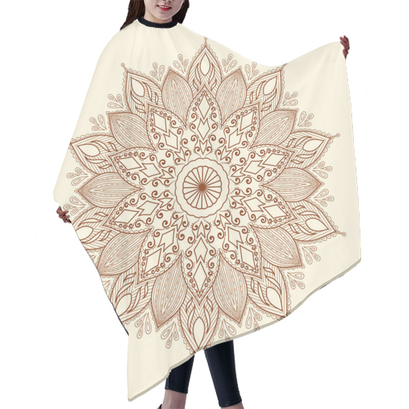 Personality  Mandala. Beautiful Hand-drawn Flower. Hair Cutting Cape