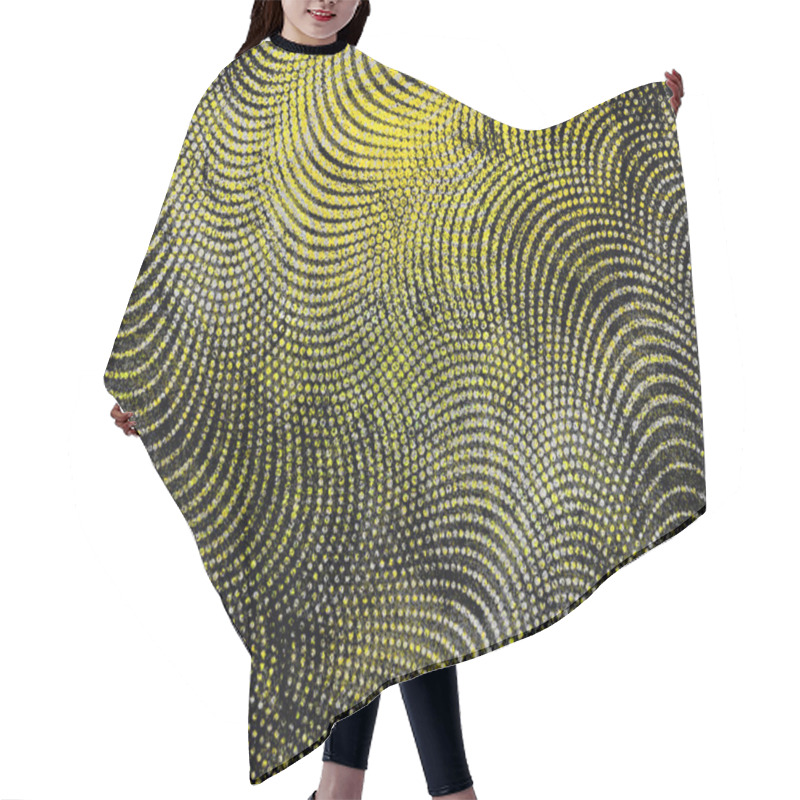 Personality  A Grungy Abstract Halftone Pattern Background In Black, White And Yellow Hair Cutting Cape