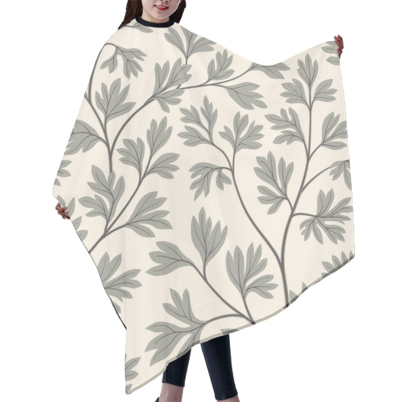 Personality  Floral Leaves Seamless Pattern. Graden Lush Leaf Branch Backgrou Hair Cutting Cape