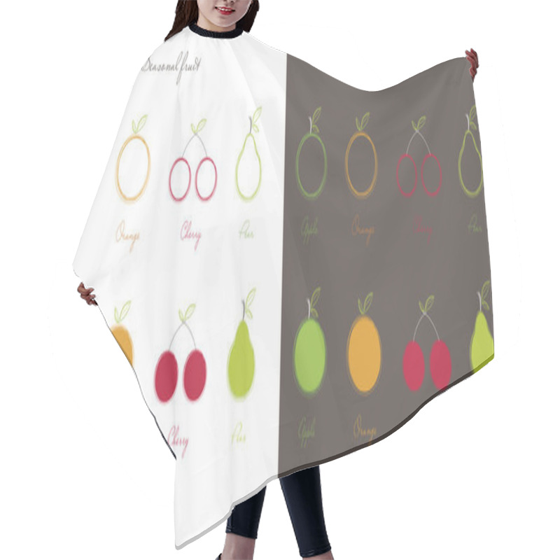 Personality  Seasonal Fruits Apple Orange Cherry Pear Hair Cutting Cape