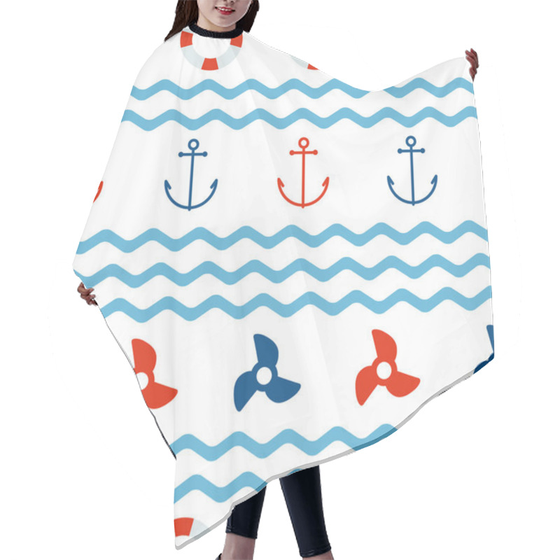 Personality  Nautical Seamless Pattern Hair Cutting Cape