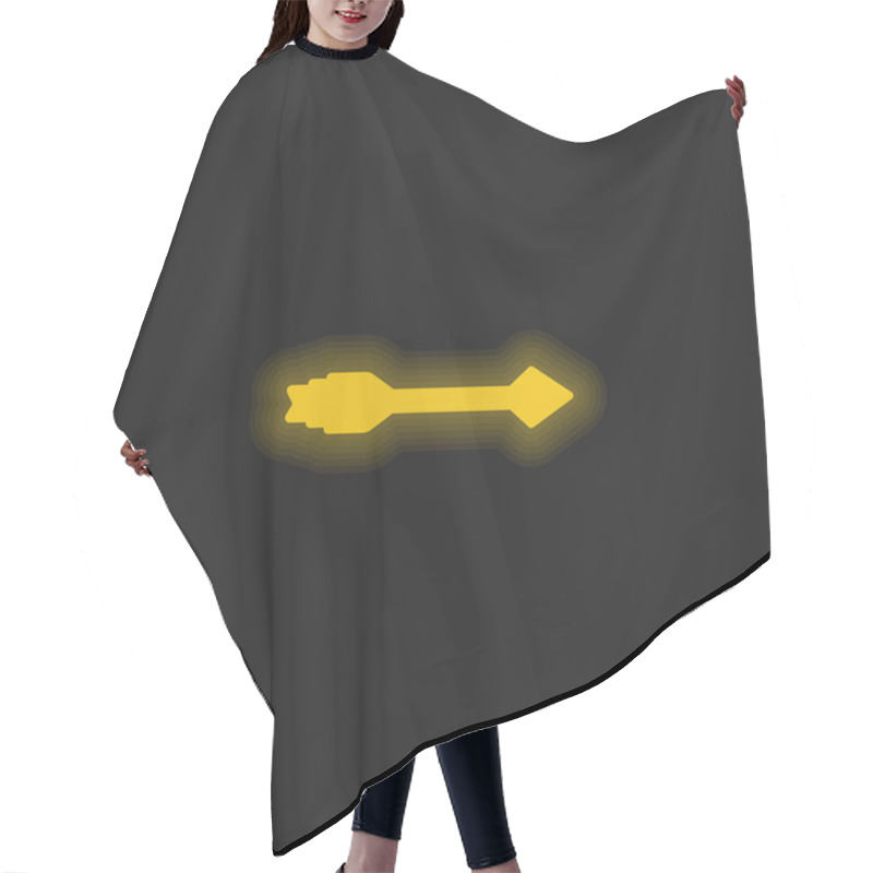 Personality  Arrow Yellow Glowing Neon Icon Hair Cutting Cape