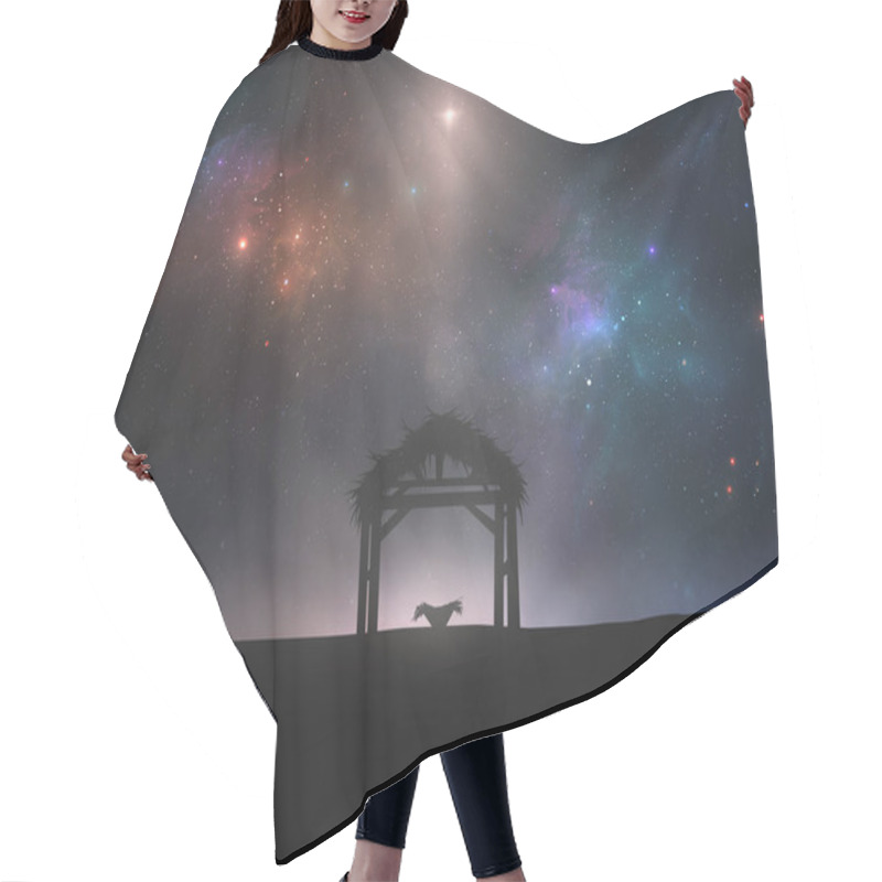 Personality  Empty Manger Under Night Sky Hair Cutting Cape