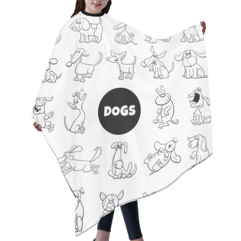 Personality  Dog And Puppies Characters Large Collection Hair Cutting Cape