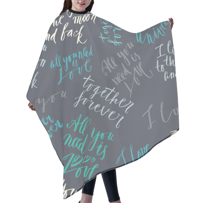 Personality  Seamless Vector Lettering Pattern Hair Cutting Cape