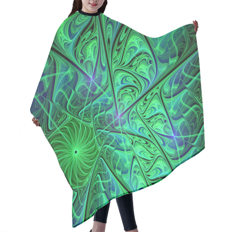 Personality  Abstract Green Fractal Background Hair Cutting Cape